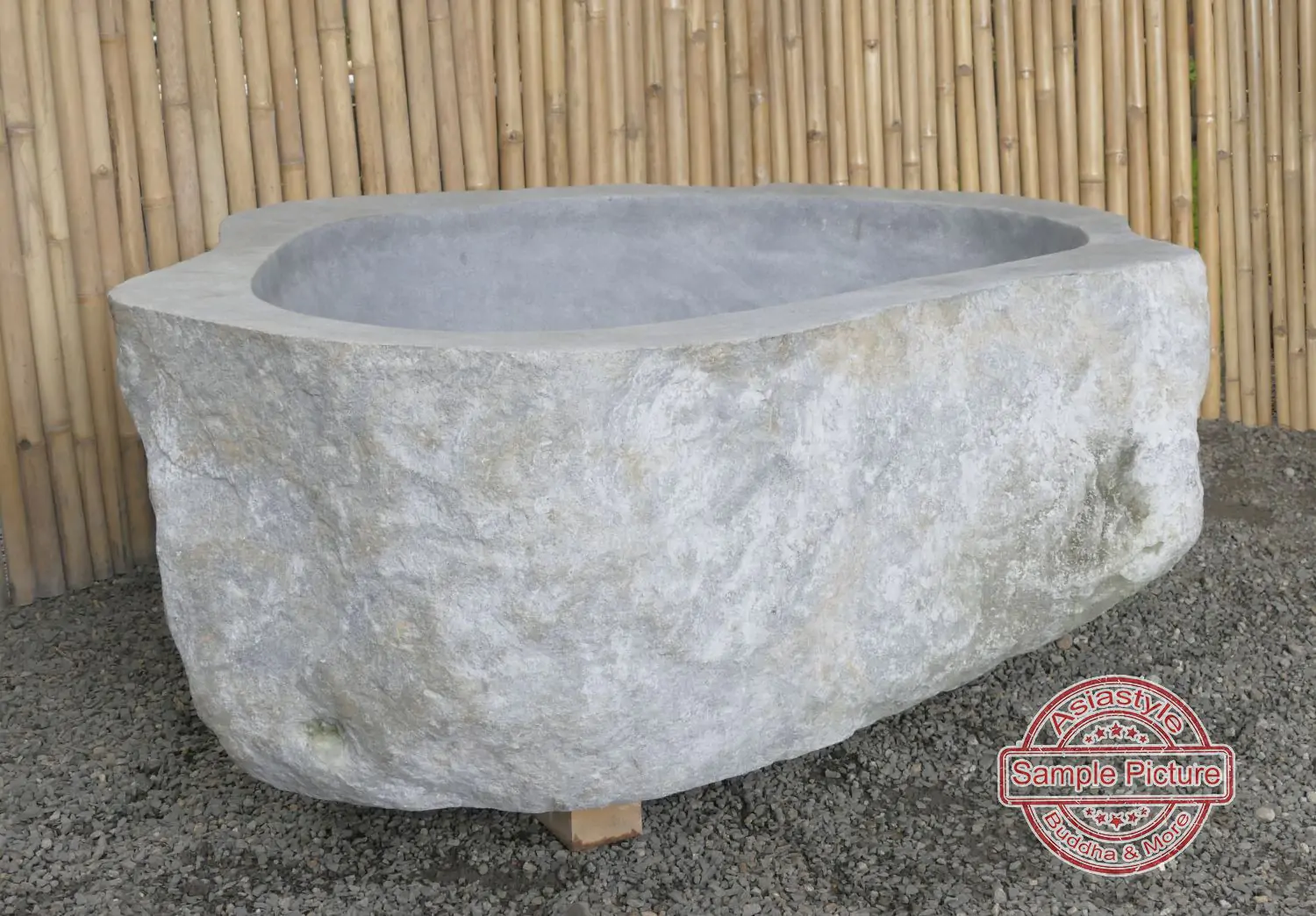  Product image 3 of the product “Riverstone basin, natural surface, polished inside. Dia approx 131-140cm Height 61-70cm ”